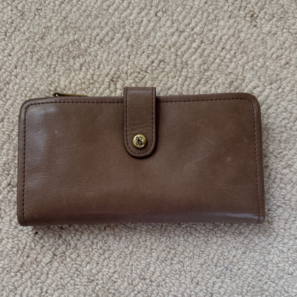 HOBO Taupe Leather Wallet